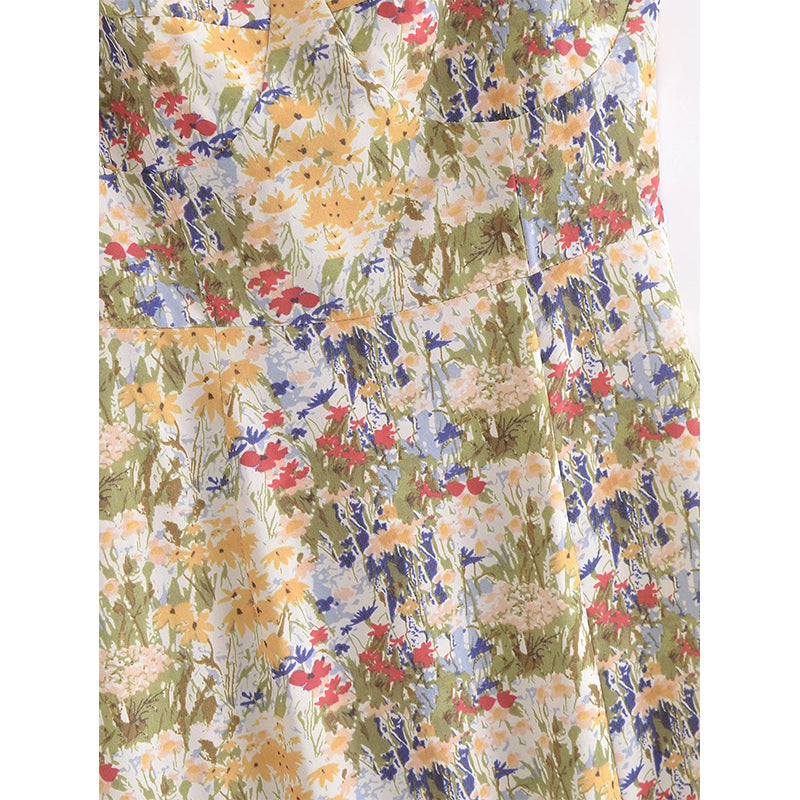 Dam Maxiklänning Axelfri Blommönster A-linje Polyester Sommar-6
