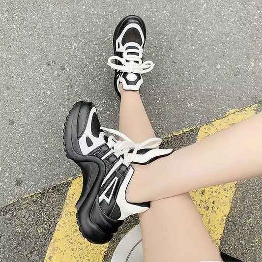 Dam Sneakers Sportiga PU-LÀder för Komfort och Stil-1