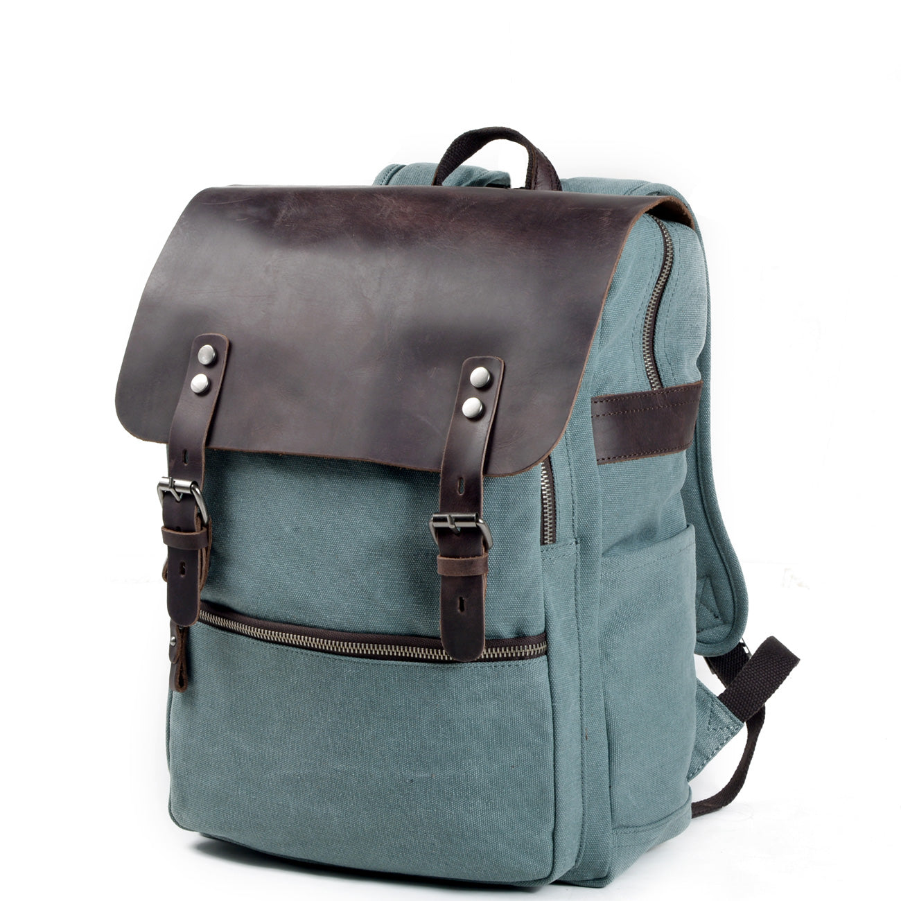 Unisex Ryggsäck Vintage Wolff-Canvas med Justerbara Axelremmar-2