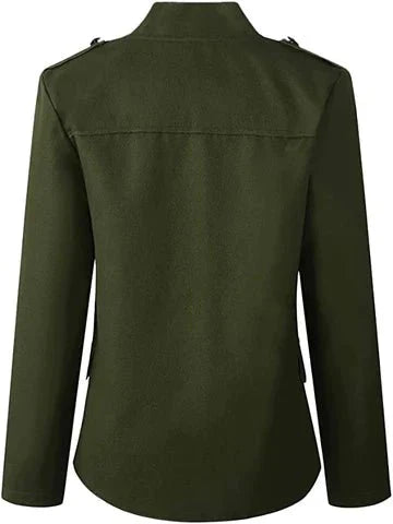 Kvinnors Blazer Stativen Krage Elegant Design Polyester Kavaj med Jeans 2