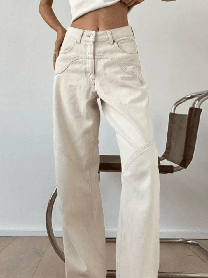 Herr Baggy Jeans Vintage Look Rak Passform i 100% Bomull-4