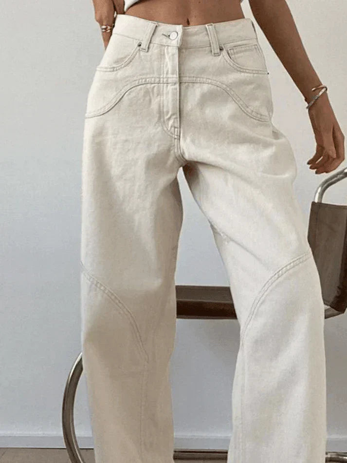 Herr Baggy Jeans Vintage Look Rak Passform i 100% Bomull-5