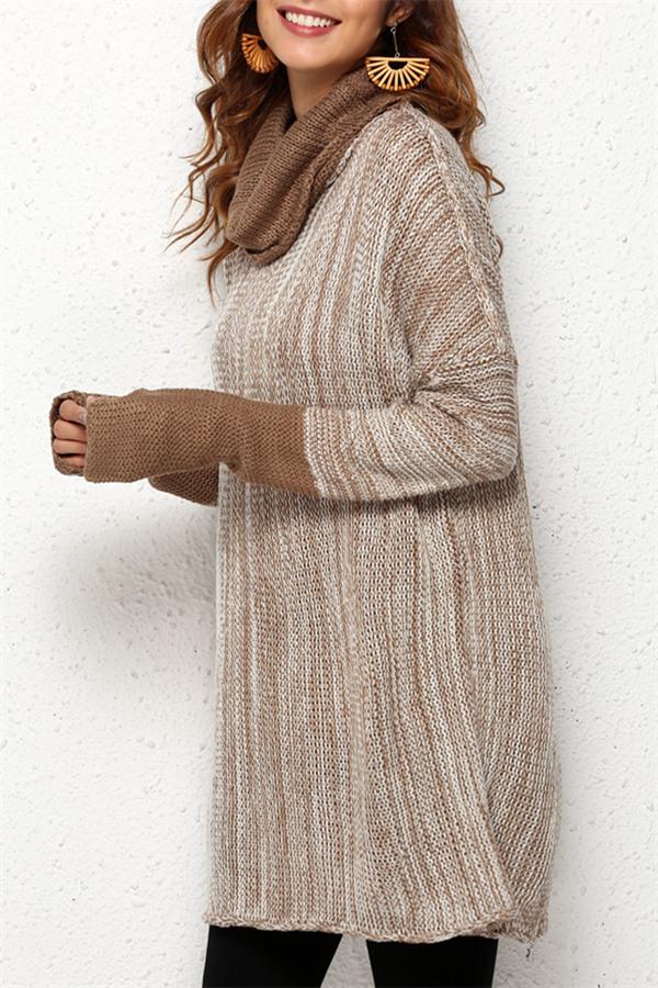 Stickad Dam Turtleneck Tröja Avslappnad Polyester 6