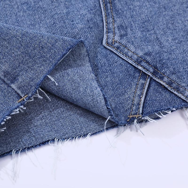 Dam Mini Jeanskjol Riven Denim Trendig Tight Passform 3
