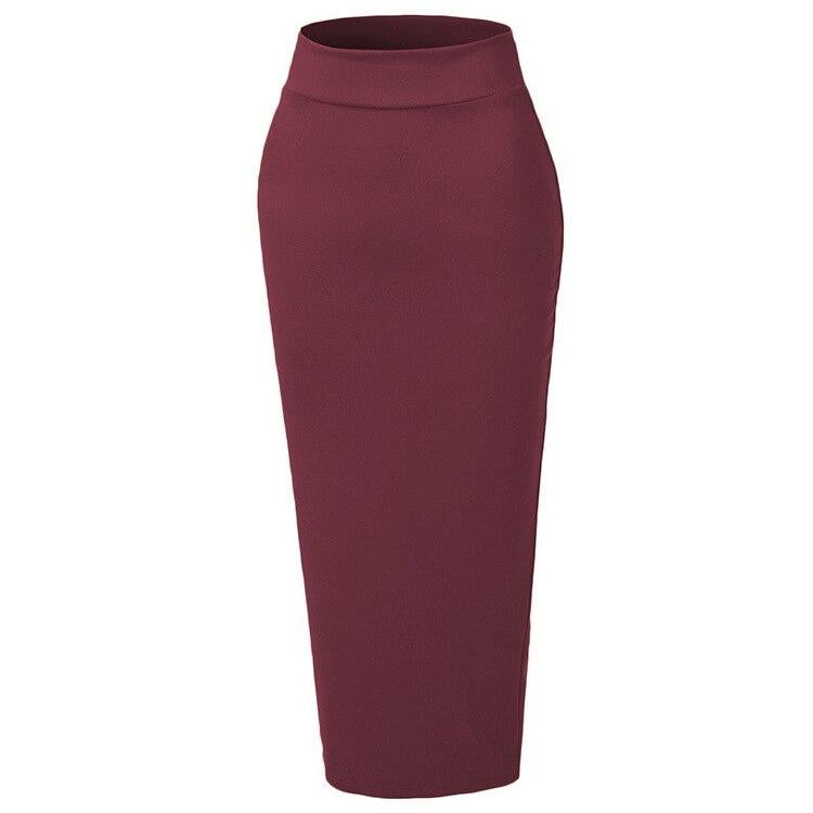 Dam Maxikjol Blyertsstil Elastisk Midja 100% Polyester 9