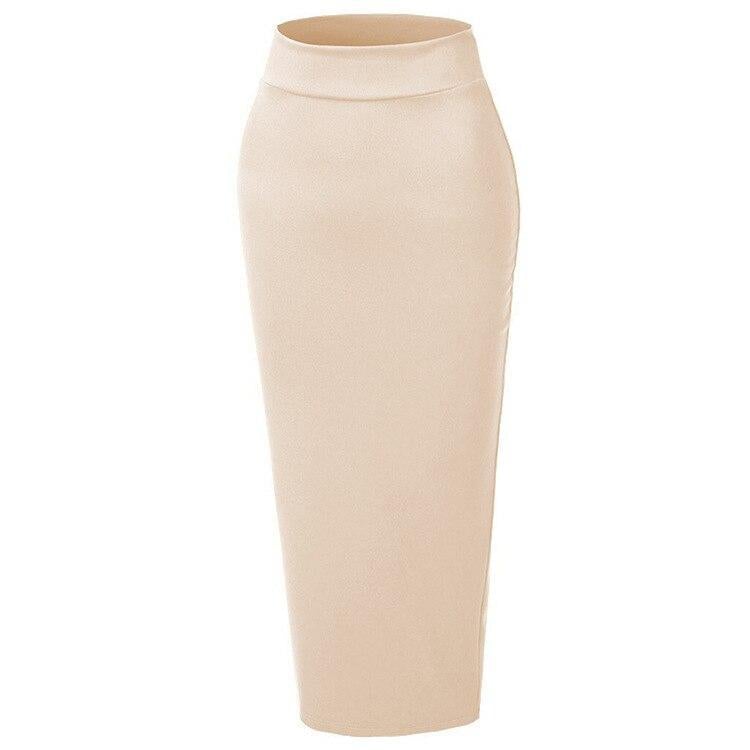 Dam Maxikjol Blyertsstil Elastisk Midja 100% Polyester 7