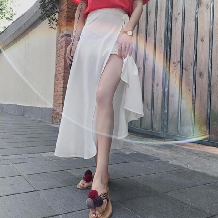 Variant image for Kvinnor Midirock Dekorativ Knytning Högkvalitativt Tyg-7