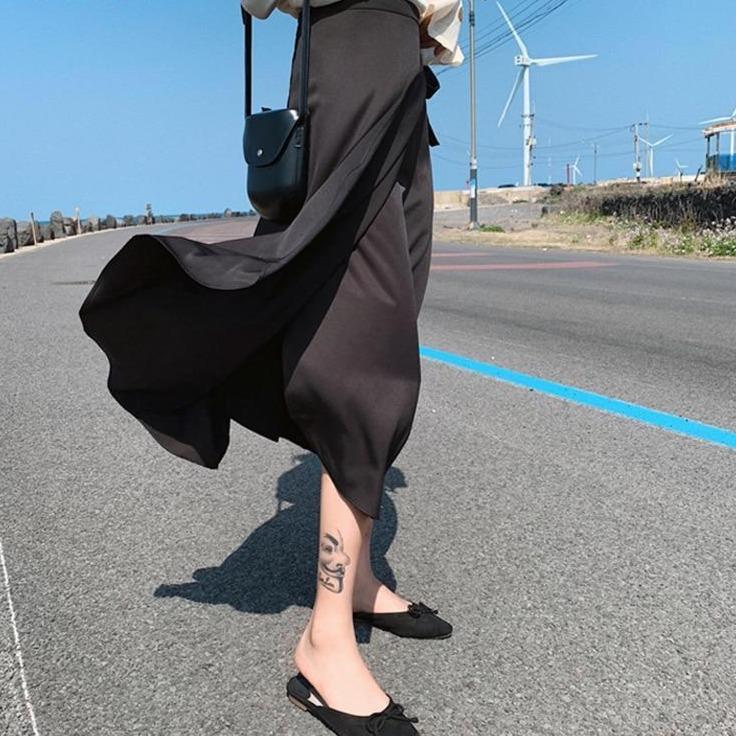 Variant image for Kvinnor Midirock Dekorativ Knytning Högkvalitativt Tyg-4