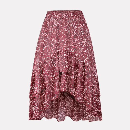 Dam Midirock Asymmetrisk Hem A-linjeformad Polyester-1