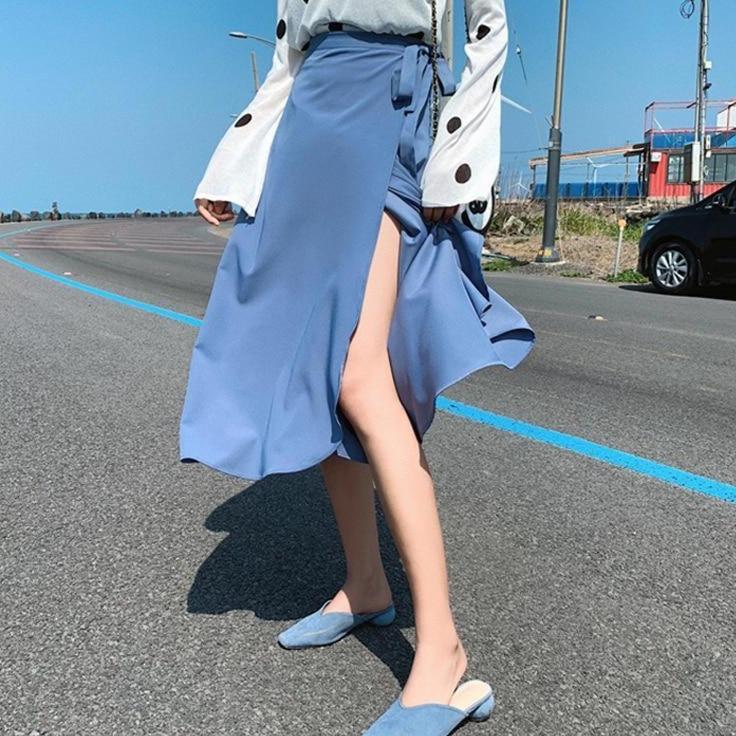 Variant image for Kvinnor Midirock Dekorativ Knytning Högkvalitativt Tyg-2