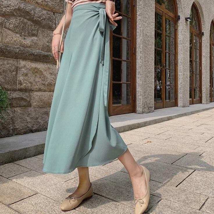 Variant image for Kvinnor Midirock Dekorativ Knytning Högkvalitativt Tyg-6