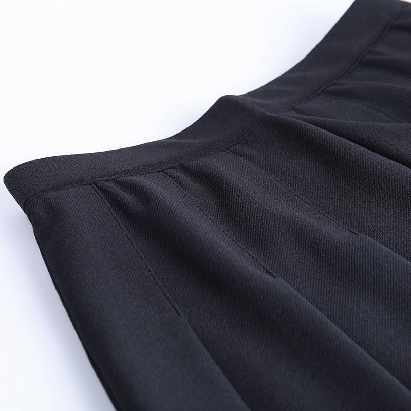 Kvinnors Minikjol Gotisk Stil med Veck och Dekorativa Tryck i Svart Polyester 3