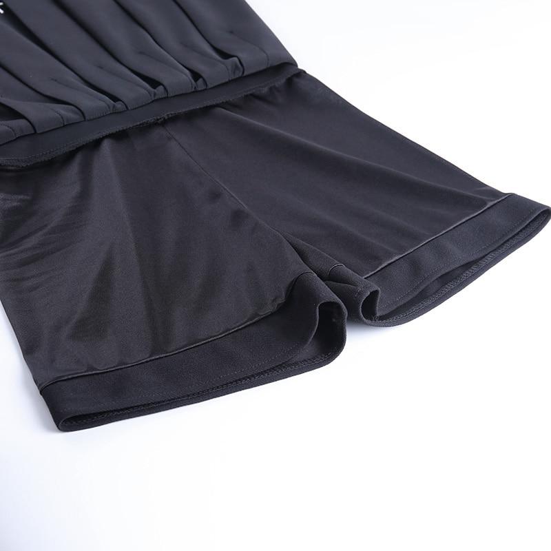 Kvinnors Minikjol Gotisk Stil med Veck och Dekorativa Tryck i Svart Polyester 4