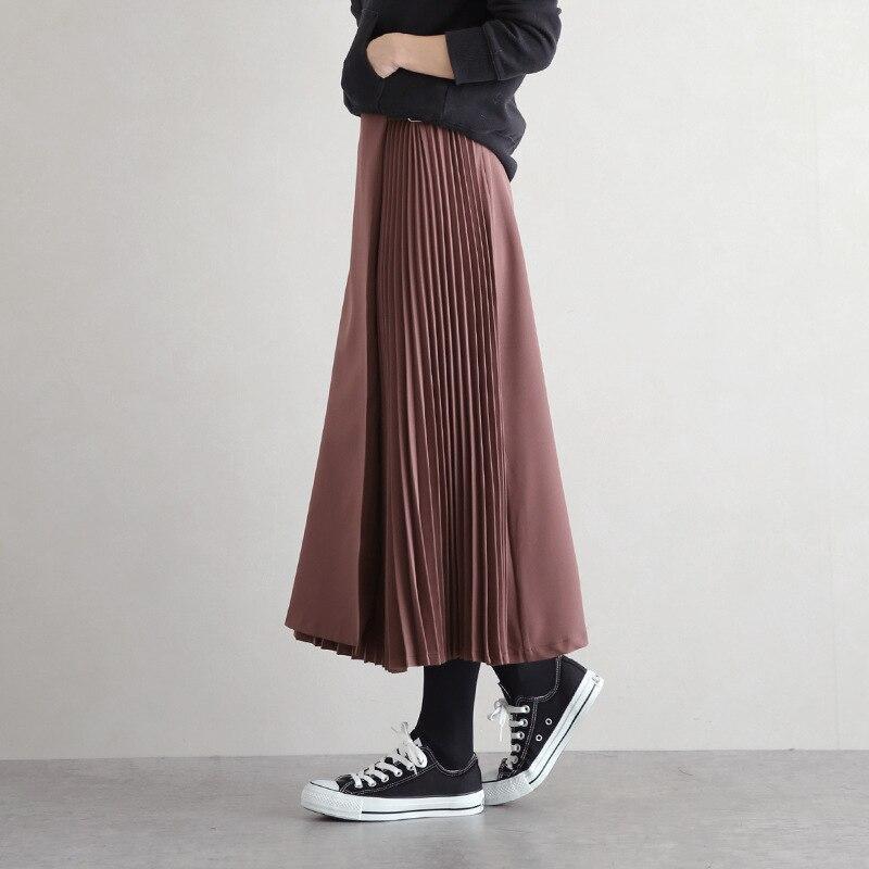 Dam Veckad Kjol Med Smidig Midja Polyester 5