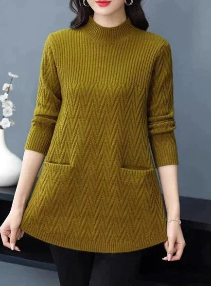 Kvinnors Tröja Hög Krage Mjuk Akryl 9