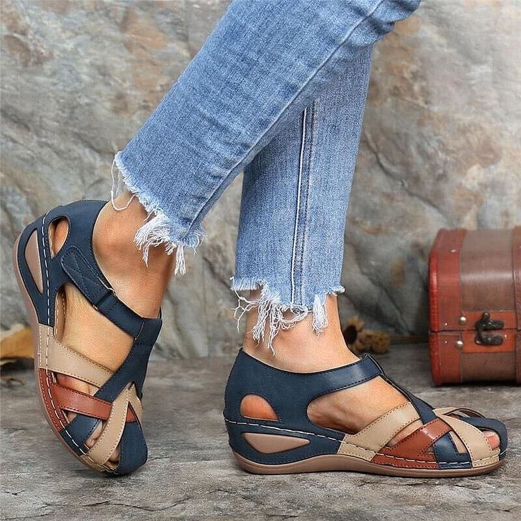 Herr Sandaler Ortopedisk Design Andningsbart Syntetmaterial-5