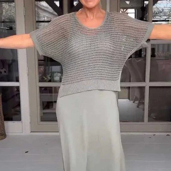 Sommarklänning Dam Tvådelad Virkad Polyester Bohemisk Stil 5