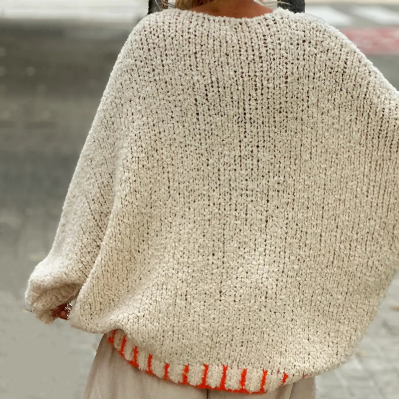 Dam V-ringad Stickad Tröja i Mjuk Kvalitet-4