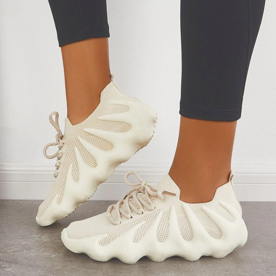 Unisex Sneakers, Flexibla Andningsbara Stretchnät Gummi, Halkfri Sula för Sport och Vardag 5