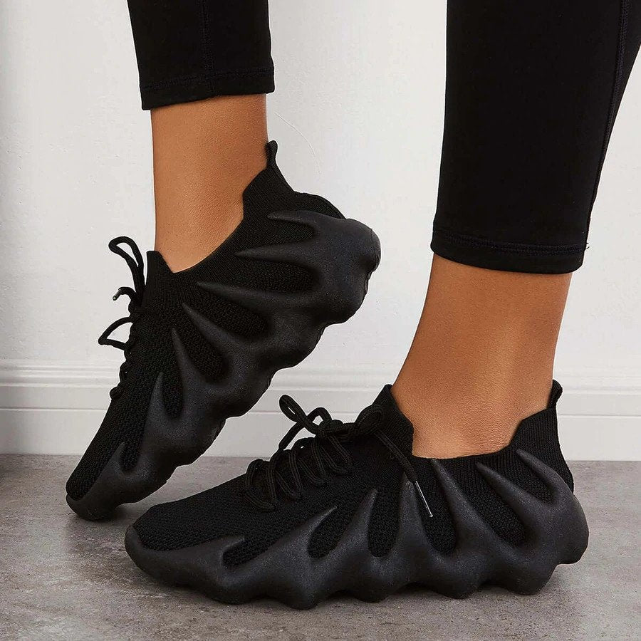 Unisex Sneakers, Flexibla Andningsbara Stretchnät Gummi, Halkfri Sula för Sport och Vardag 9