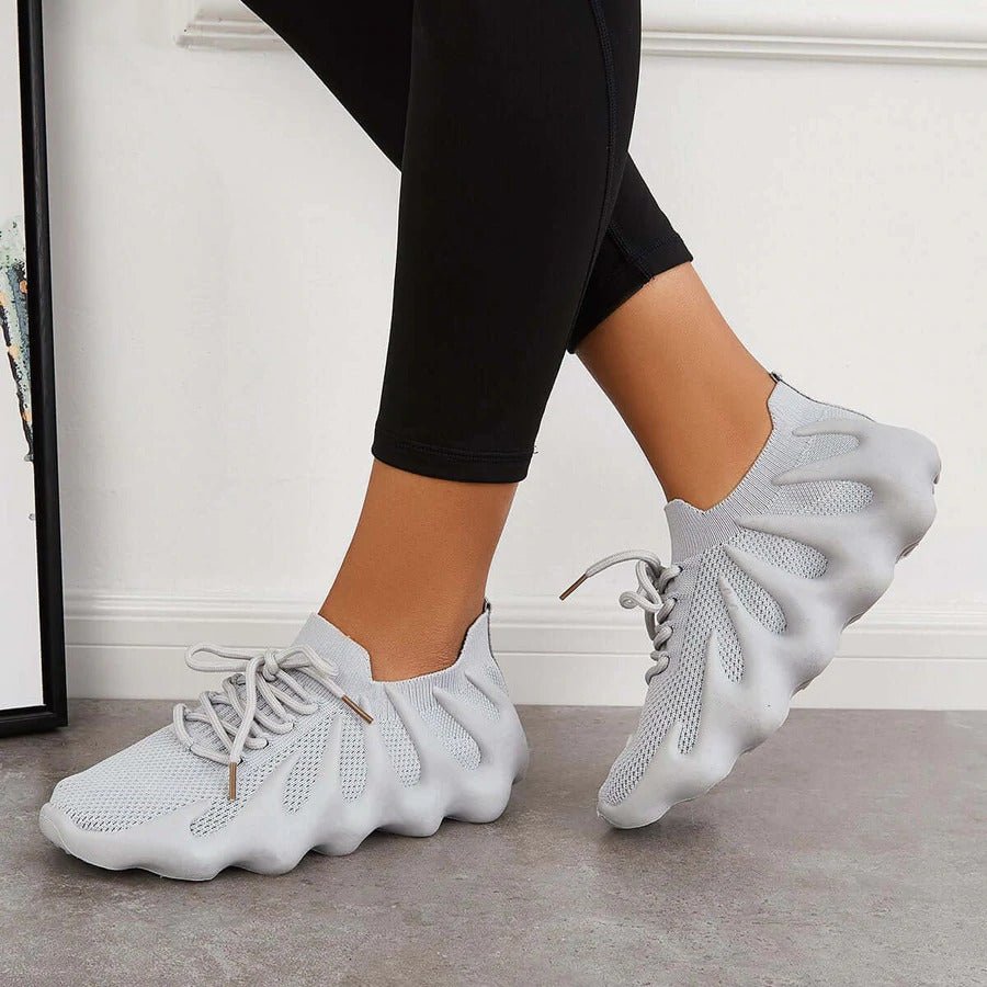 Unisex Sneakers, Flexibla Andningsbara Stretchnät Gummi, Halkfri Sula för Sport och Vardag 2
