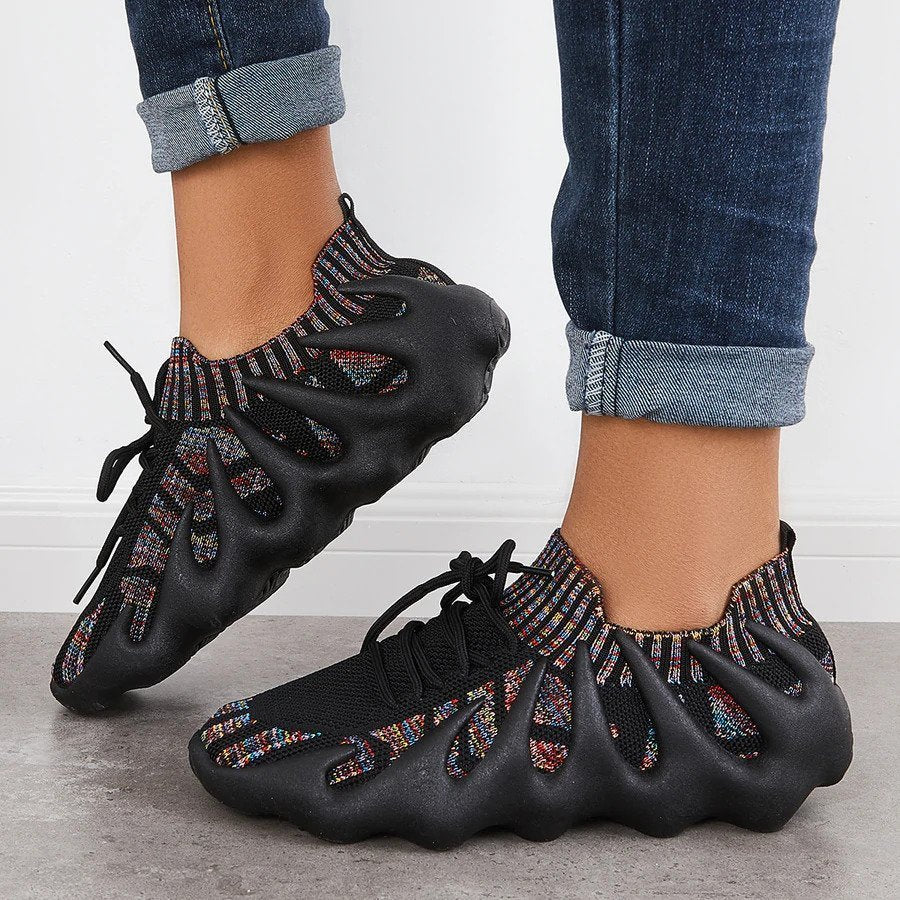 Unisex Sneakers, Flexibla Andningsbara Stretchnät Gummi, Halkfri Sula för Sport och Vardag 10