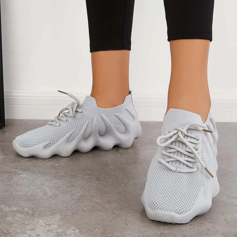 Unisex Sneakers, Flexibla Andningsbara Stretchnät Gummi, Halkfri Sula för Sport och Vardag 3