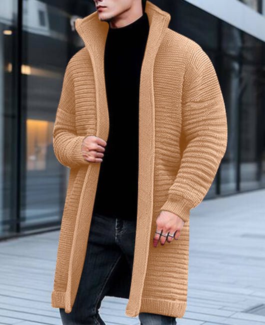 Lång Stickad Kofta för Dam i Mjuk Akrylblandning – Klassisk Design för Alla Tillfällen 8