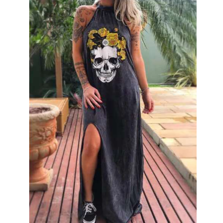 Herr T-shirt med Skallemotiv i Mjuk Bomull-3