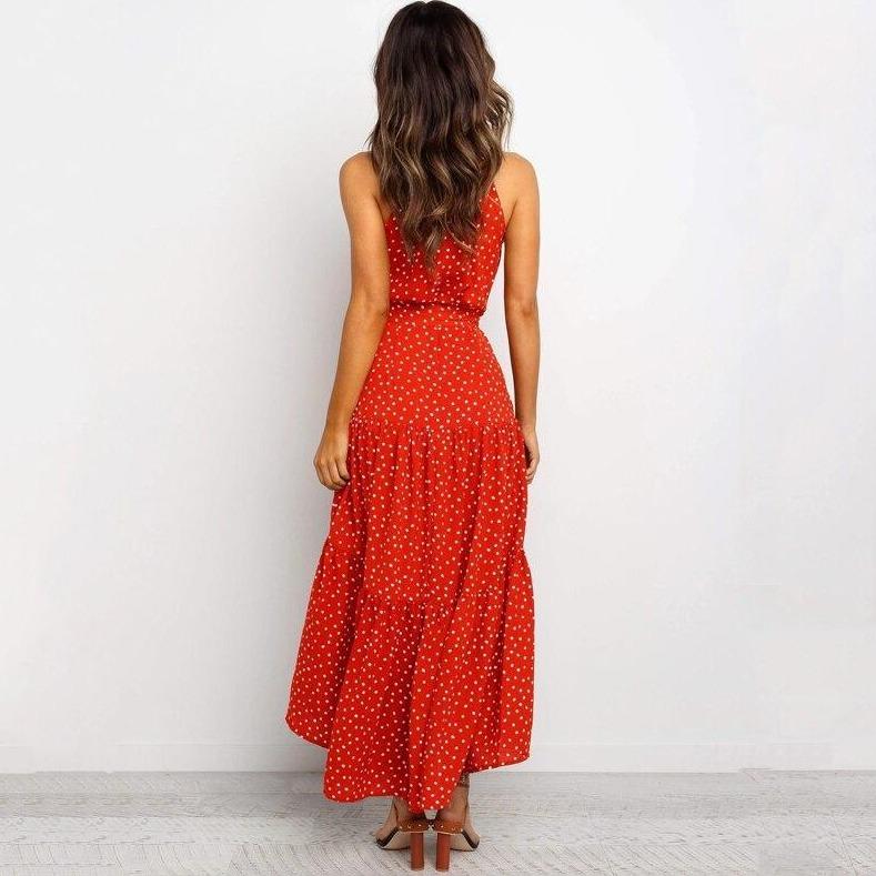 Dam Midiklänning Hög Krage Mönstrad Polyester-2