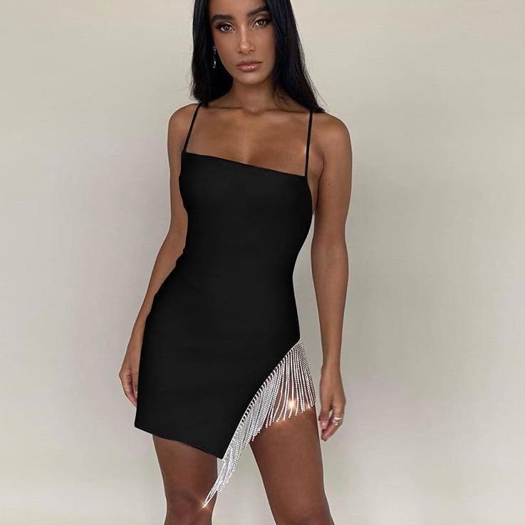 Variant image for Kvinnors Glittrig Miniklänning Med Glänsande Kedja Polyester-1