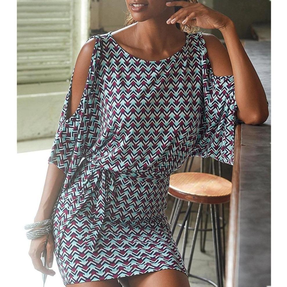 Damer Klänning Utskärningar på Axlarna Snäv Passform Polyester 9