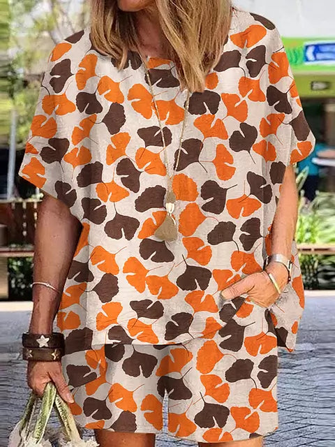 Variant image for Dam Casual Set Prickmönstrad Blus Loose Fit Polyester Spandex-65