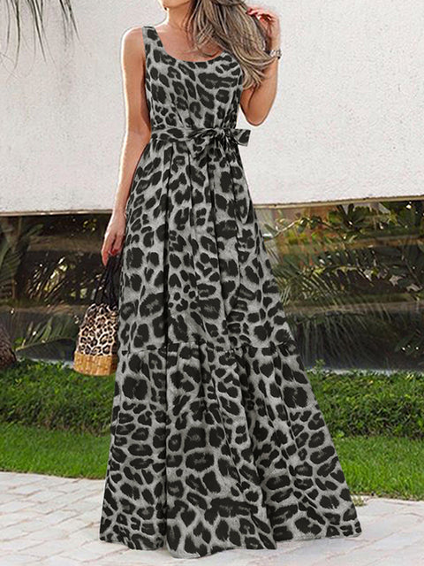 Variant image for Dam Maxiklänning Boho Leopardmönster Polyester-9