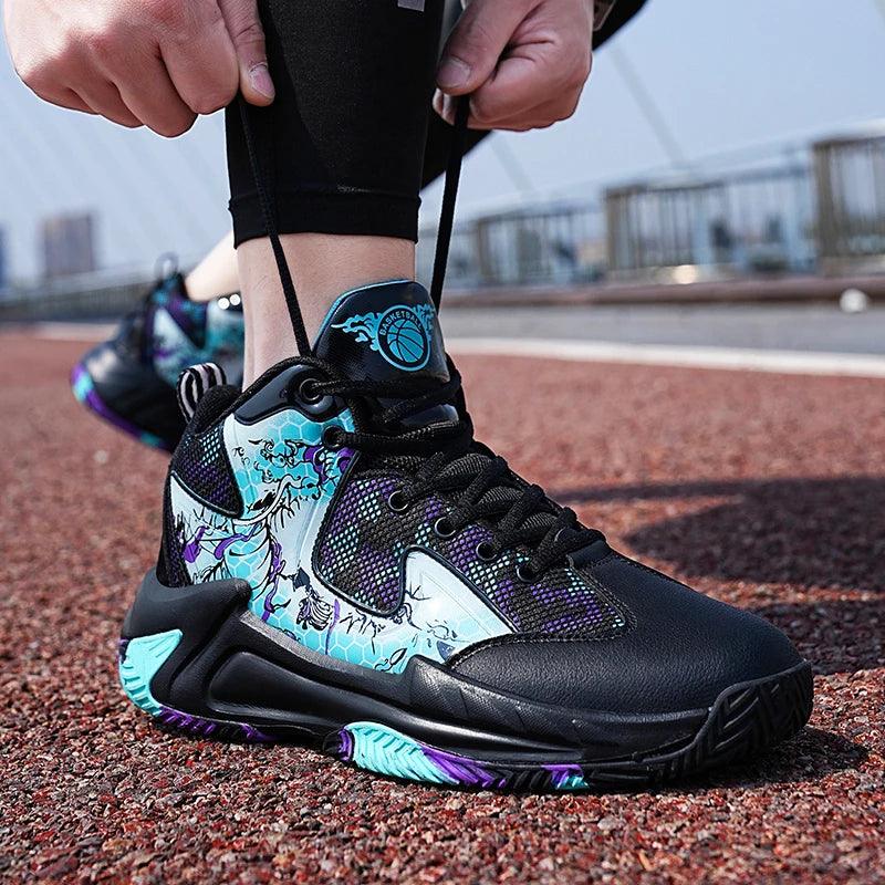 Variant image for Herr Högkorgsbasketskor Grafiskt Tryckad Textil Syntetisk-1