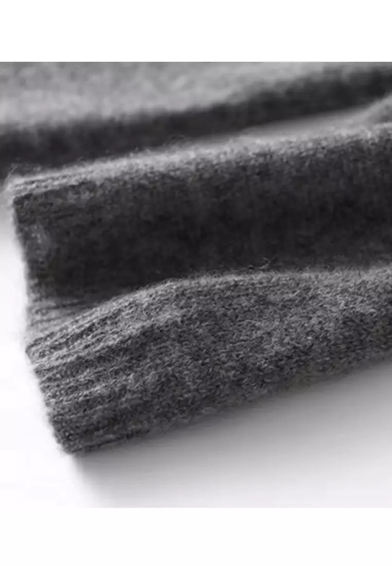 Stickad Dam Tröja i Polyester med Tidlös Stil – Perfekt Passform för Höst och Vinter, Enfärgad Design 4