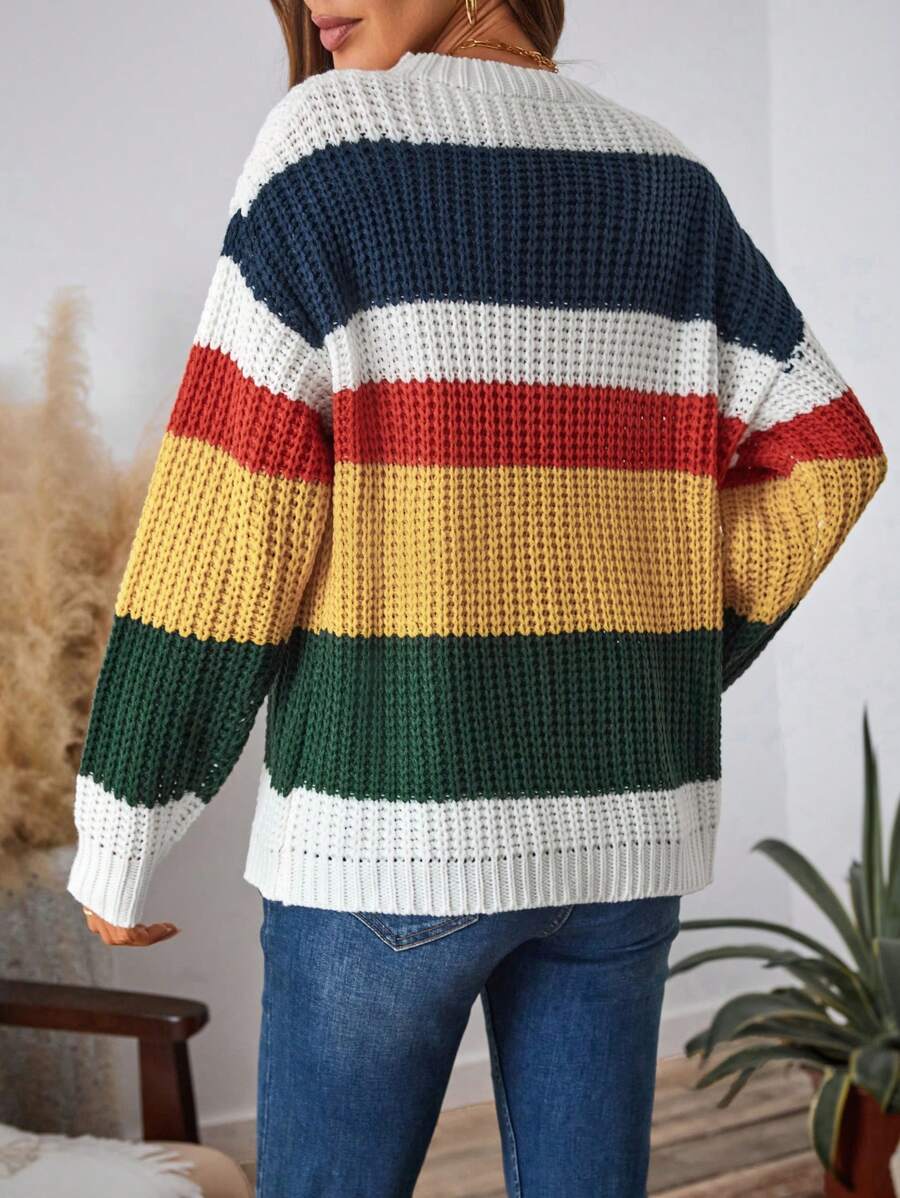 Kvinnors Sticktröja Boho Stil Högkvalitativ Stickväv 4