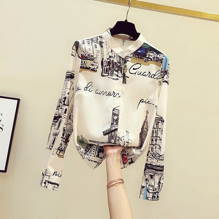 Dam Tröja Linjetröja Nostalgiskt Motiv Polyester LĂ„ng Ărme-1
