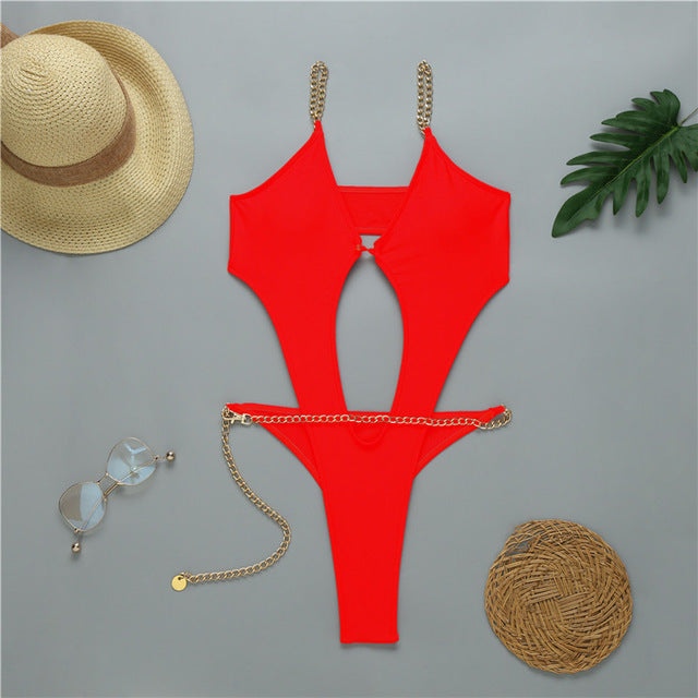 Variant image for Dam Monokini Kedjestroppstil Polyester Spandex-8