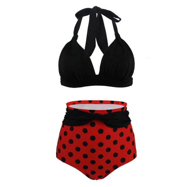 Variant image for Dam Retro Bikini Halter Stil Polyester Spandex-2