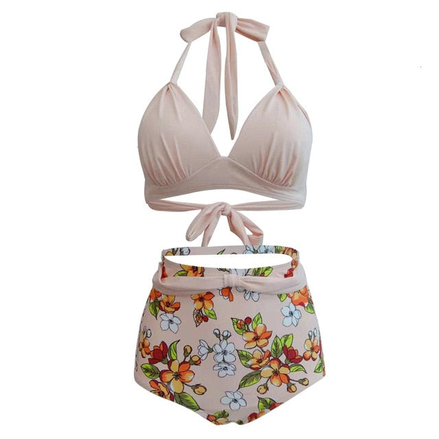 Variant image for Dam Retro Bikini Halter Stil Polyester Spandex-3
