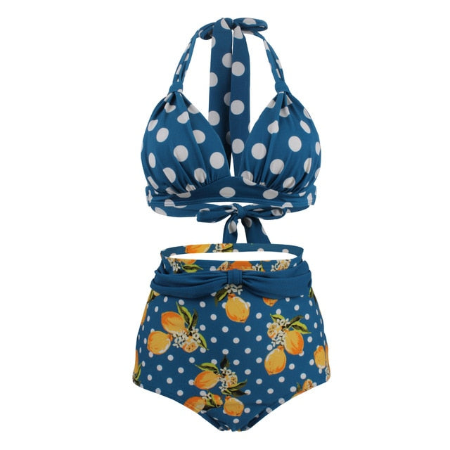 Variant image for Dam Retro Bikini Halter Stil Polyester Spandex-6