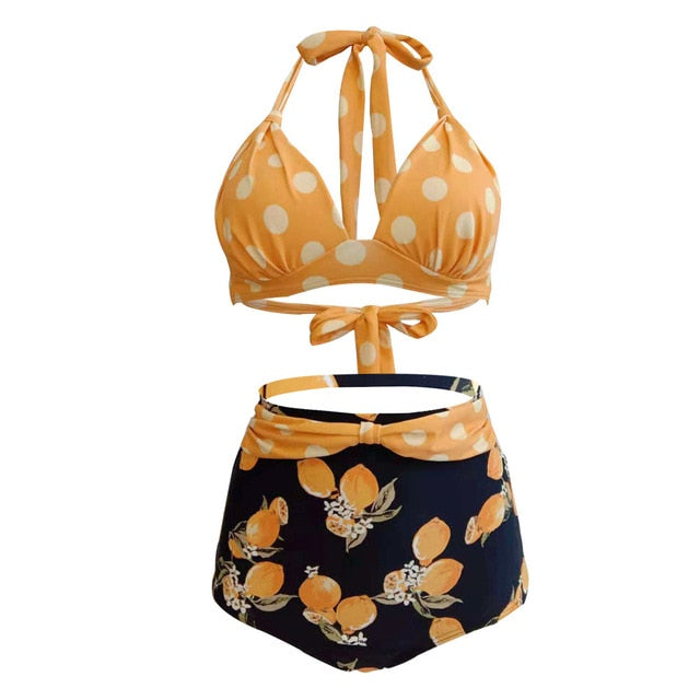 Variant image for Dam Retro Bikini Halter Stil Polyester Spandex-7