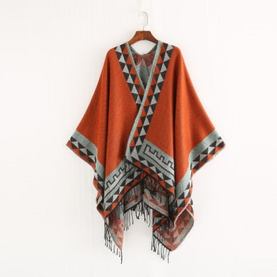 Variant image for Dam Poncho Geometrisk Design Akryl-4