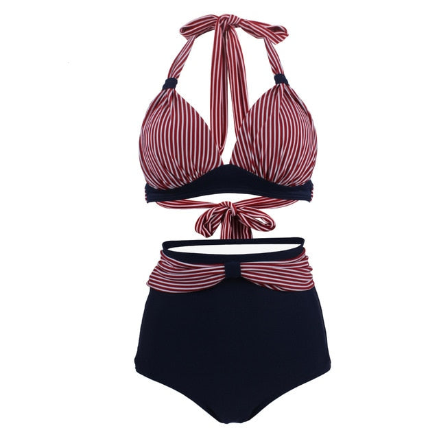 Variant image for Dam Retro Bikini Halter Stil Polyester Spandex-8
