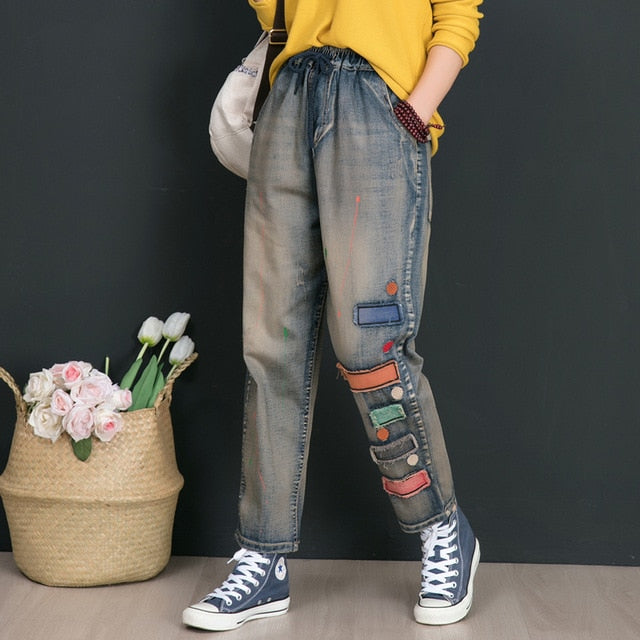 Variant image for Dam Jeans Stretch Löst Passform Mjuk Denim-4