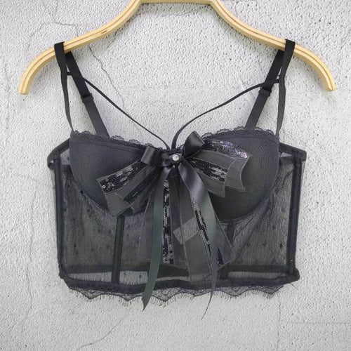 Dam Bustier Transparent med Bälte och Topp Detaljer Polyester Nylon-1