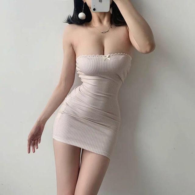 Variant image for Kvinna Mini Klänning Retro Båghals Bomullspolyester Spandex-1