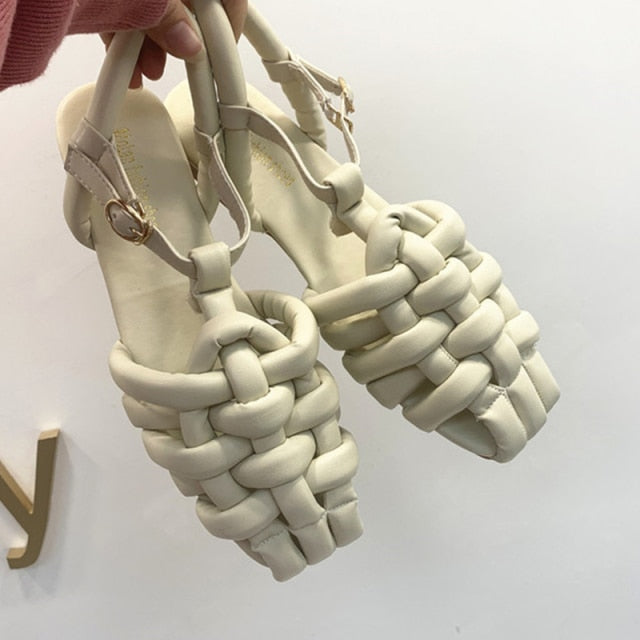 Variant image for Dam Sandaler med Ankelremmar i Läder för Bekväm och Stilren Användning-3