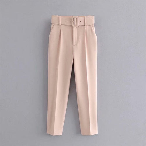 Snygga Byxor Dam Formell Ankelbyxor Polyester med Blixtlås-1